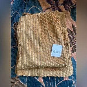 Free People Gold Slim Pull-On Velvet Flare Pants NWT